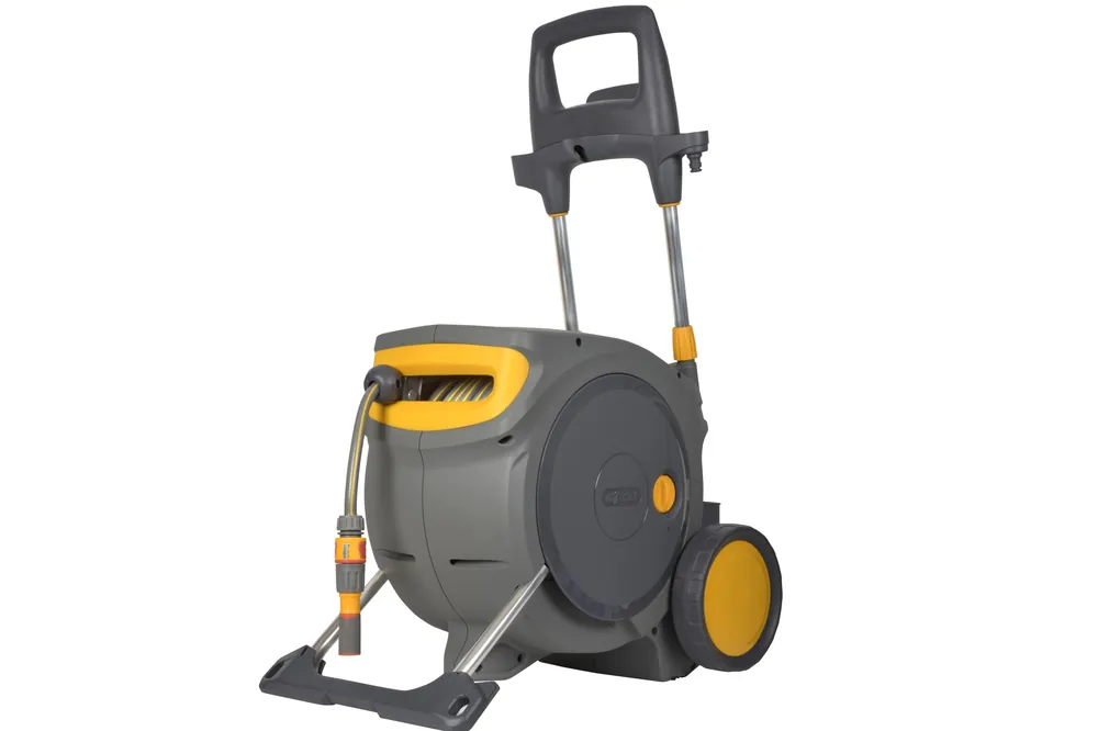 Hozelock 100-100-488 Enrouleur automatique Chariot à tuyau mobile avec 35 m de tuyau
