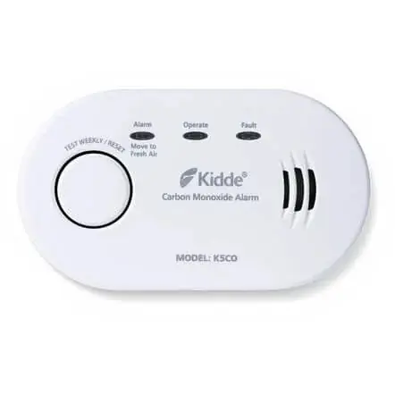 Kidde 809-152026 Détecteur de monoxyde de carbone CO compact 4,5V avec 2 piles AA dans la boîte