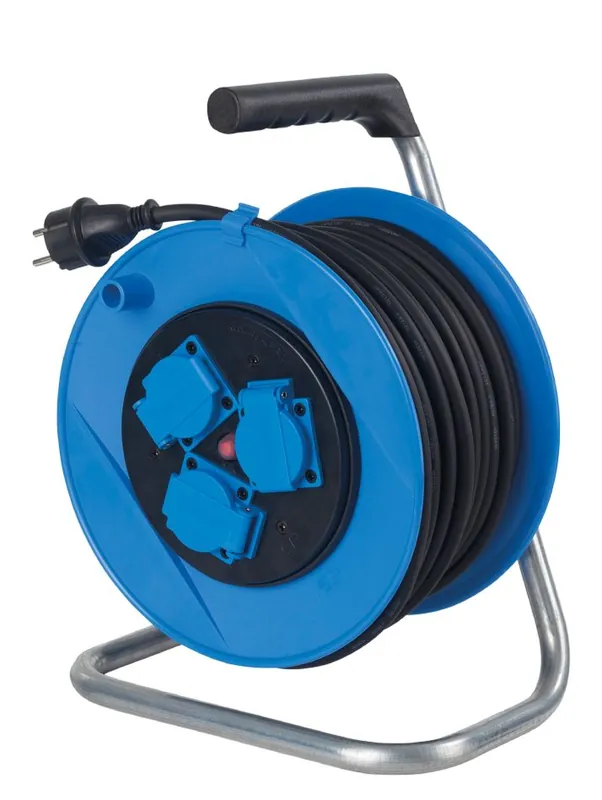 Schwabe 11108 Enrouleur de câble 230V/16A IP44 bleu Néoprène H07RN-F 3G1,5 40m