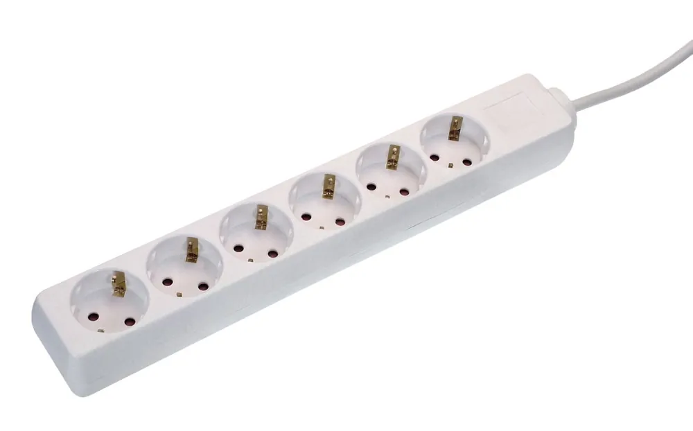 Schwabe 11611 Prise 6x terre de protection câble blanc 1.4m
