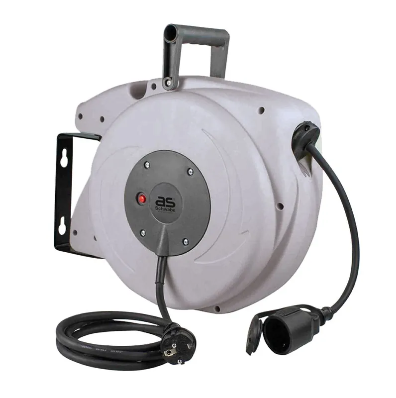Schwabe 12646 Enrouleur de câble à ressort 230V/16A IP44 Néoprène H07RN-F 3G1,5 10m