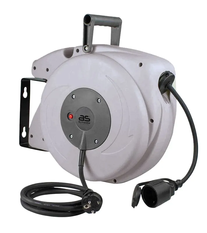 Schwabe 12647 Enrouleur de câble à ressort 230V/16A IP44 Néoprène H07RN-F 3G1,5 18m