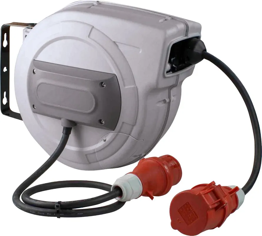Schwabe 12648 CEE Enrouleur de câble à ressort 400V/16A IP44 5 pôles Néoprène H07RN-F 5x1,5 10m