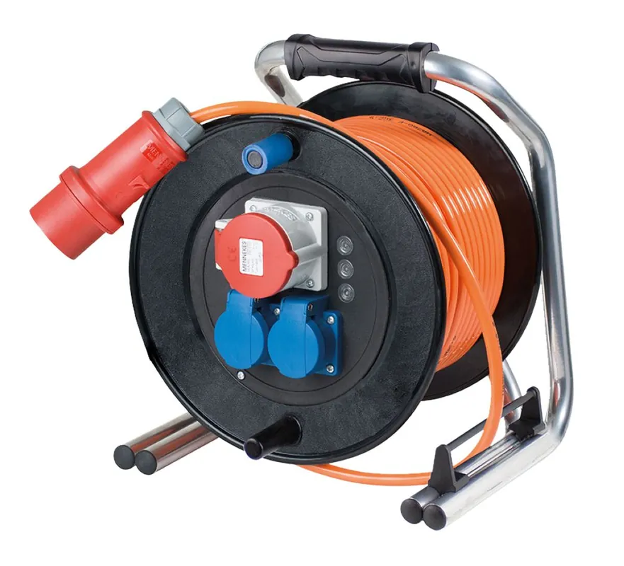 Schwabe 20753 Enrouleur de câble CEE caoutchouc solide 230V/16A IP54 H07BQ-F 5x2.5 30m