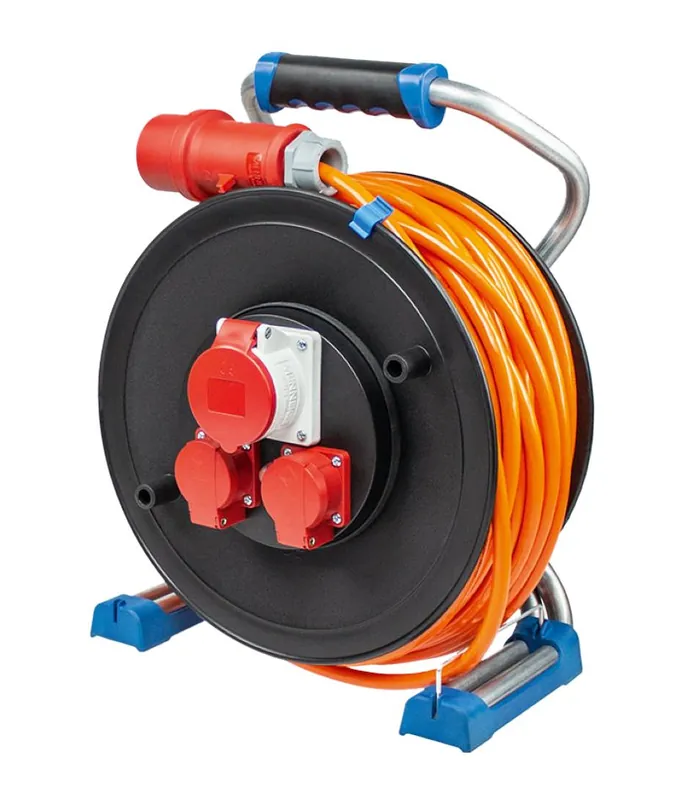 Schwabe 23668 CEE Xperts Enrouleur de câble 400V/16A IP44 PUR H07BQ-F 5G2.5 25m