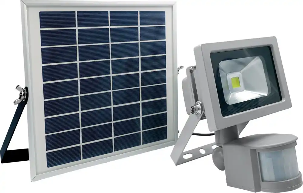 Schwabe 46978 Solarline Lampe LED IP44 10W avec panneau solaire et détecteur de mouvement avec câble de connexion 3m