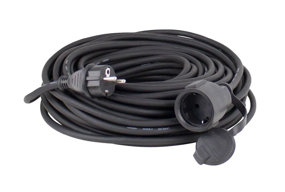 Schwabe 60383 Câble d‘extension Néoprène 230V/16A IP44 H07RN-F 3G2.5 noir 10m