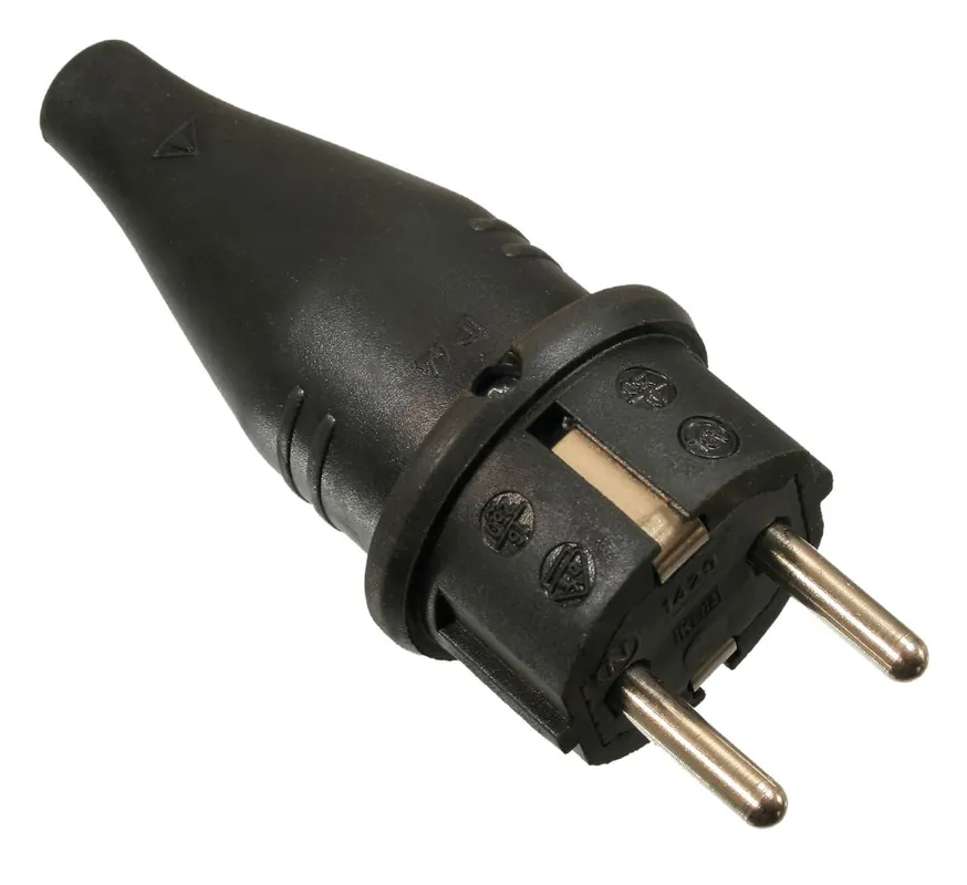 Schwabe 60412 Fiche caoutchouc 230V/16A IP44 Noir jusqu‘à 1.5 mm²