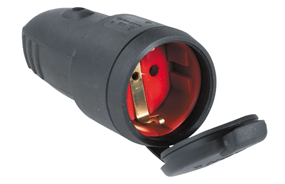 Schwabe 60415 Fiche d‘alimentation en caoutchouc 230V/16A IP44 Noir