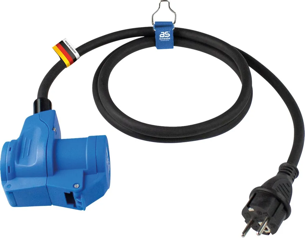 Schwabe 60483 Camping CEE Câble adaptateur avec fiche mise à la terre 230V/16A IP44 H07RN-F 3G2.5 1.5m