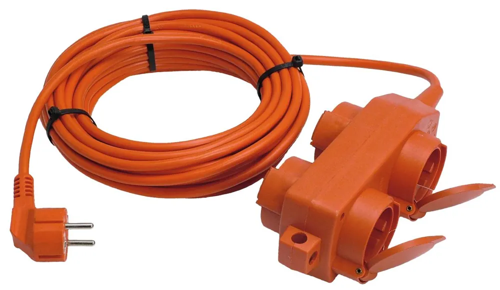 Schwabe 60612 Câble d‘extension H05VV-F 3G1.5 10m avec bloc de distribution 230V/16A IP20 4-gang