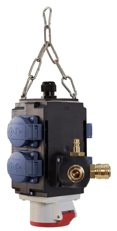 Schwabe 60734 MIXO Distributeur suspendu II+ 4x 230V/16A, 1x CEE 400V/16A 5 pôles