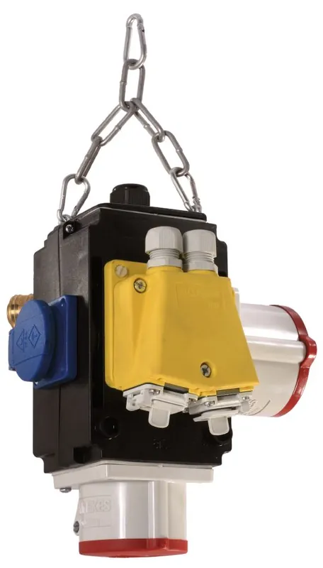 Schwabe 60781 MIXO Distributeur suspendu VI DAT+ 1x 230V/16A 2x RJ45 Cat6 1xCEE 400V/16A+ 32A 5 pôles