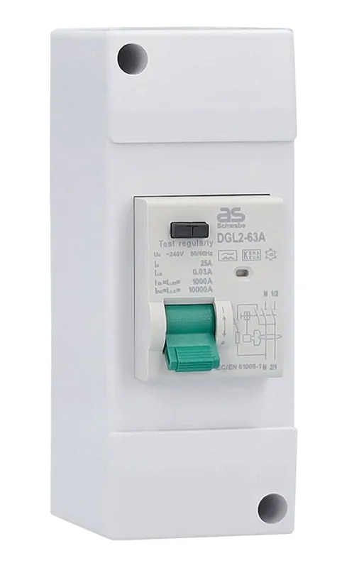 Schwabe 61565 Camping RCD FI 25A, 30mA, Type A 2 pôles