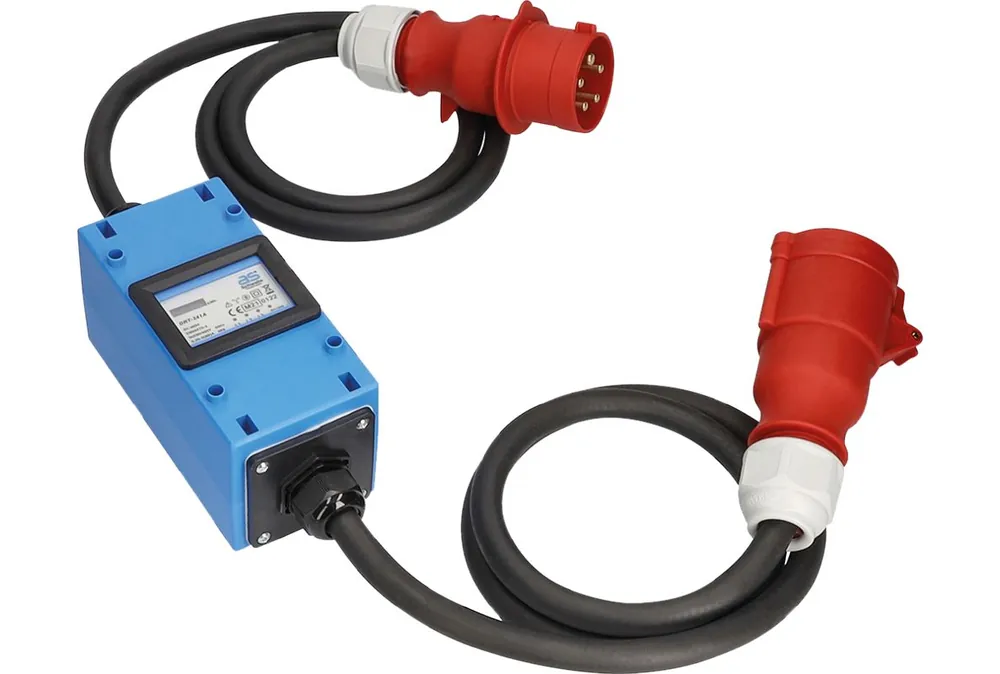 Schwabe 61745 CEE MIXO Compteur de consommation d‘énergie 400V/16A IP44 H07RN-F 5G2.5 2x1.5m