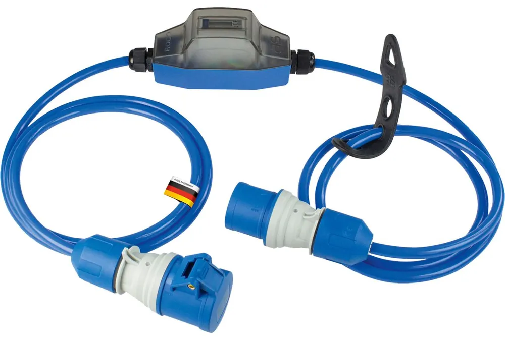 Schwabe 61758 Camping CEE Compteur de consommation d‘énergie ROCO 3 230V/16A IP44 H07BQ-F 3G2,5 2x 1,5m