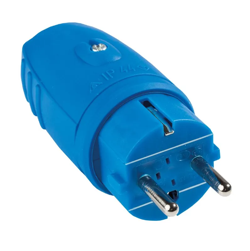 Schwabe 62401 Bouchon en caoutchouc 230V/16A IP44 Bleu jusqu‘à 2.5mm².