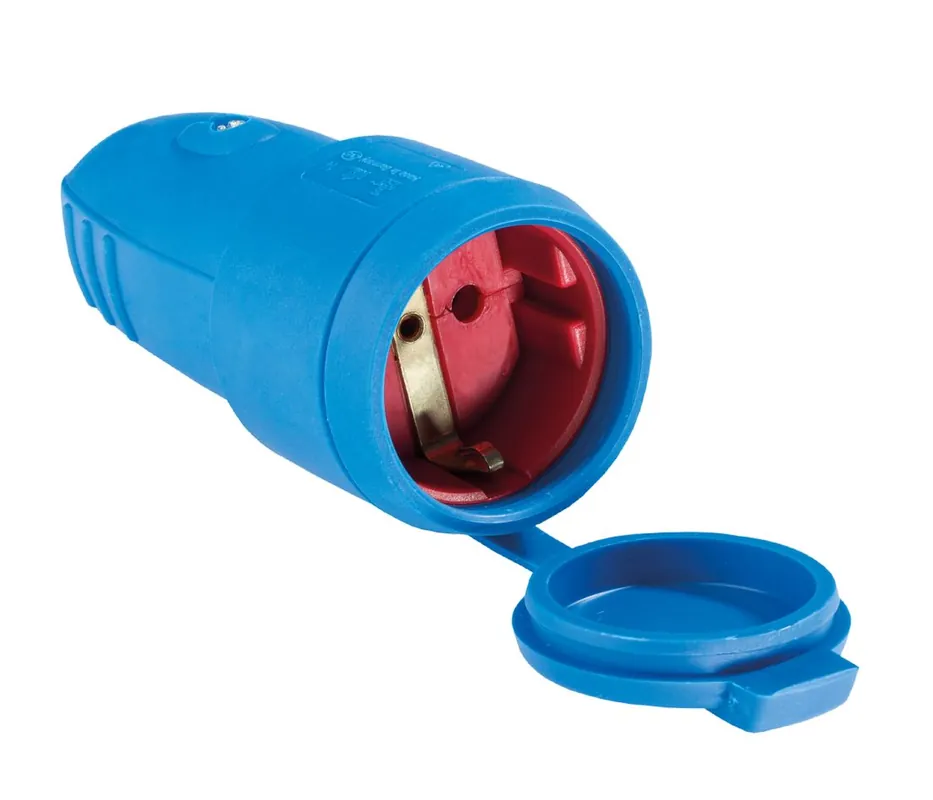 Schwabe 62411 Fiche d‘alimentation en caoutchouc 230V/16A IP44 Bleu