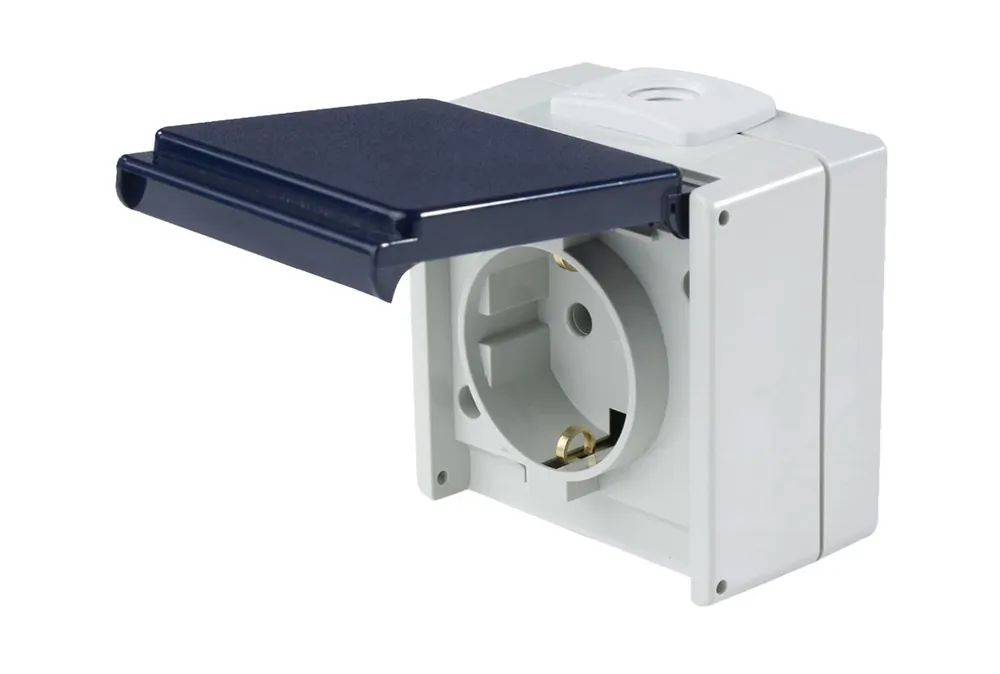 Schwabe 62460 Prise en saillie 230V/16A IP54 avec couvercle à rabat