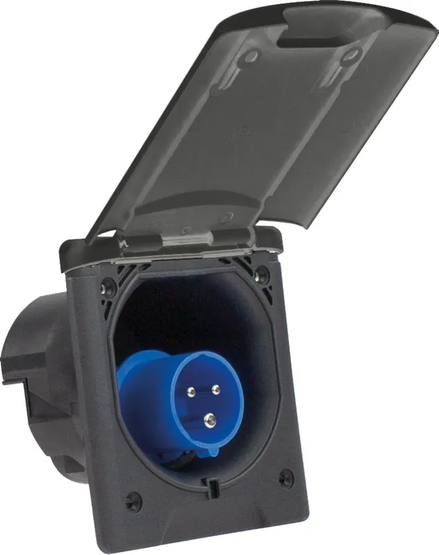 Schwabe 62472 Camping CEE Prise encastrée Pro 230V/16A IP44 3 pôles Gris