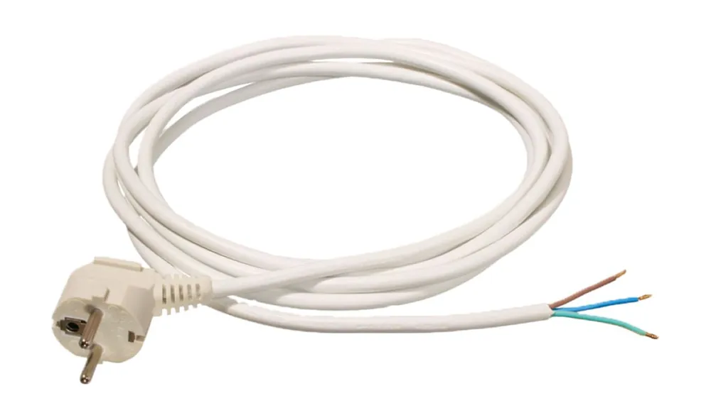 Schwabe 70800 Câble de raccordement Vinyl 230V/10A IP20 H05VV-F 3x1.0 blanc 10m