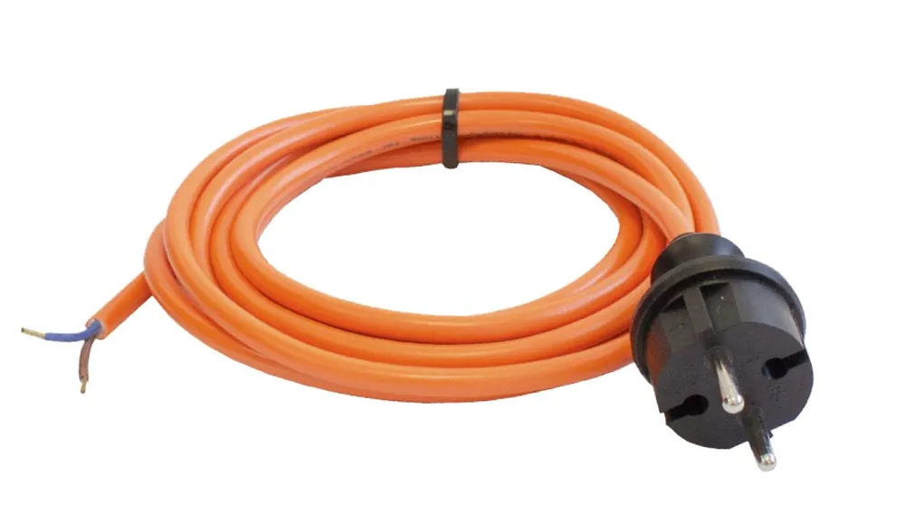 Schwabe 70917 Câble de raccordement PUR 230V/16A IP44 H05BQ-F 2G1.5 orange 5m