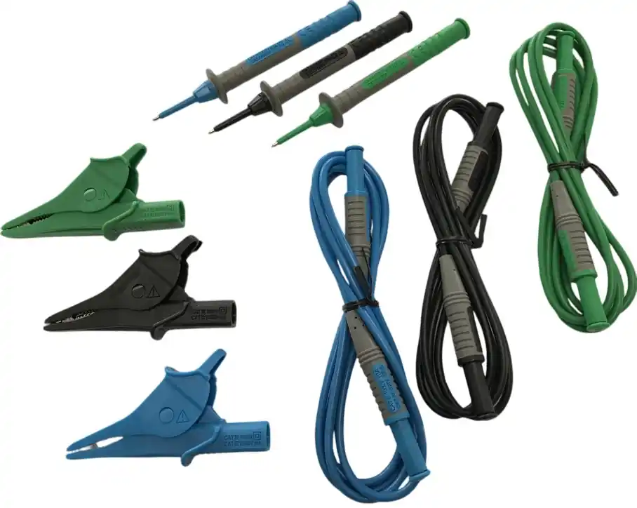 Benning 10217751 Jeu de cordons de test bleu, vert, noir pour IT 105