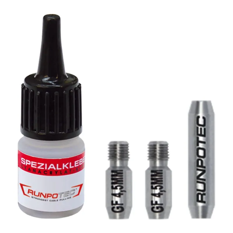 Runpotec 20250 Acier inoxydable Kit de réparation Ø 4,5mm Fibre de verre Ressort de tension, 4 pièces