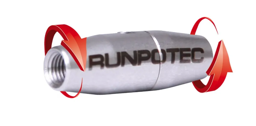 Runpotec 20251 Joint tournant en acier inoxydable RTG6 pour câbles à fibres optiques de Ø 4,5mm et 6mm