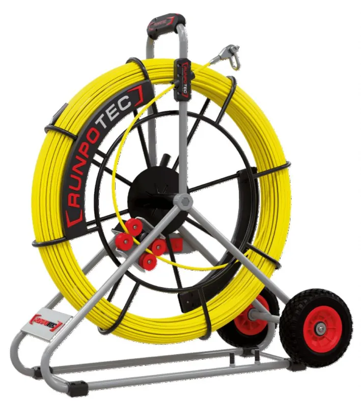 Runpotec 10085 Set professionnel ressort de traction en fibre de verre Ø 9mm RTG12 100m incl. bobine