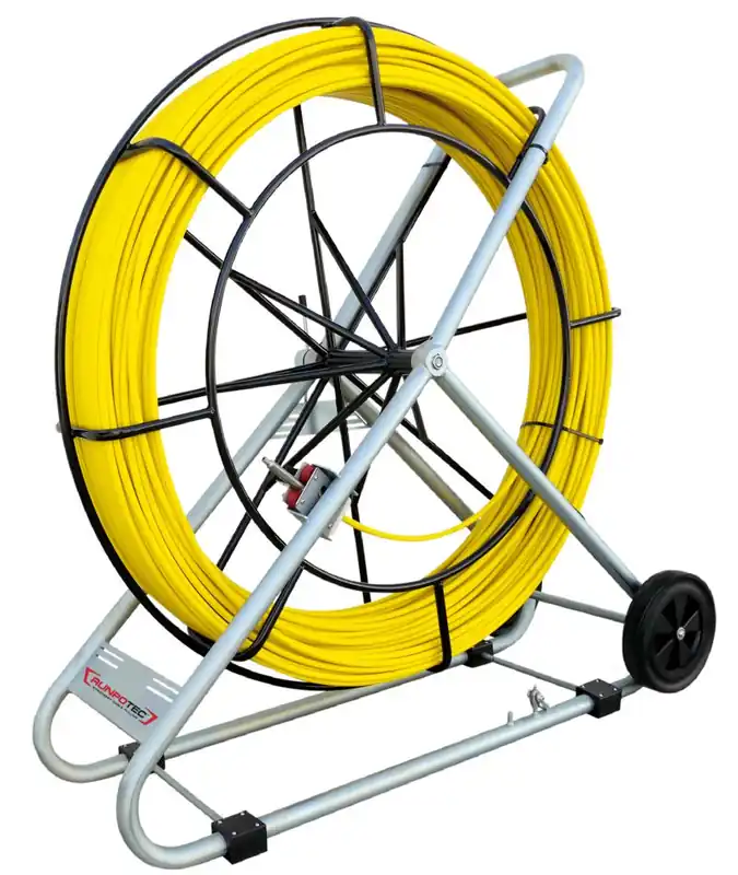 Runpotec 10102 Set professionnel ressort de traction en fibre de verre Ø 15mm RTG12 300m incl.Reel