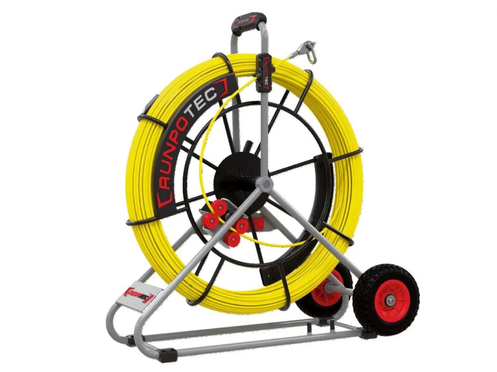 Runpotec 10110 Set professionnel ressort de traction en fibre de verre Ø 9mm RTG12 150m incl. bobine