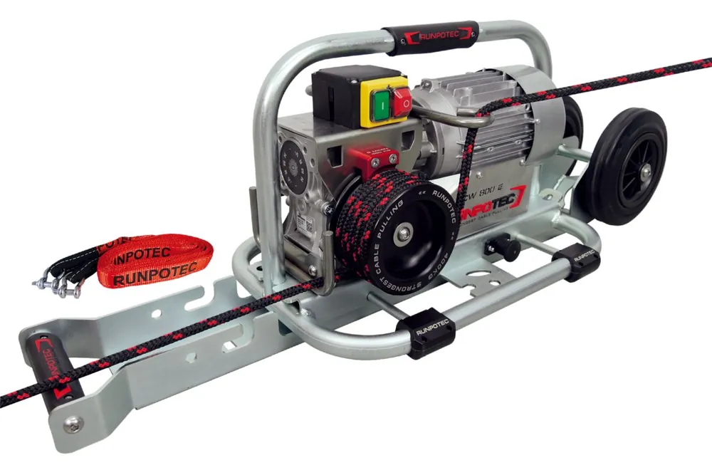 Runpotec 10138 Treuil CW 800E avec chariot et sangle d‘arrimage