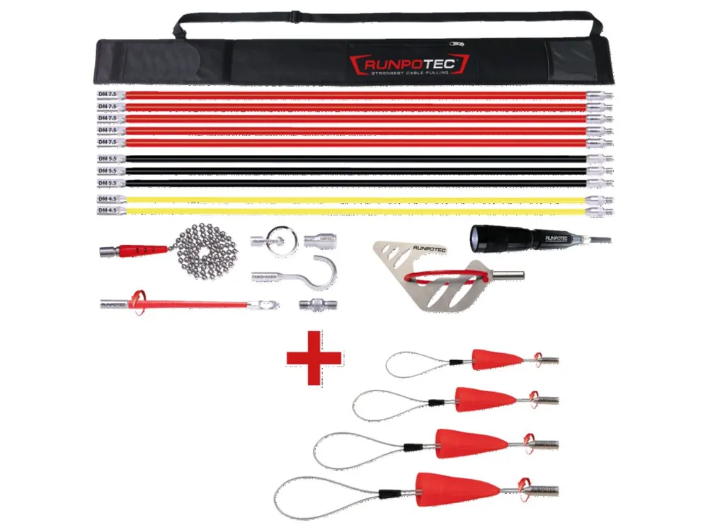 Runpotec 11117 ACTIONET Kit de 4 bâtons Runpost + anneaux de remorquage Runpofix