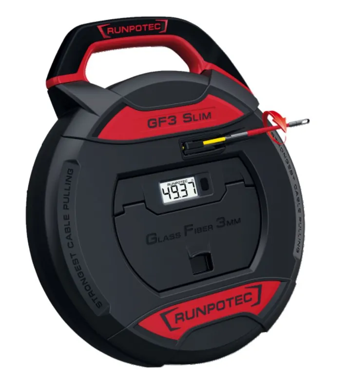 Runpotec 10208 GF3 SLIM Ressort de traction en fibre de verre Ø 3mm avec jauge de longueur 30m