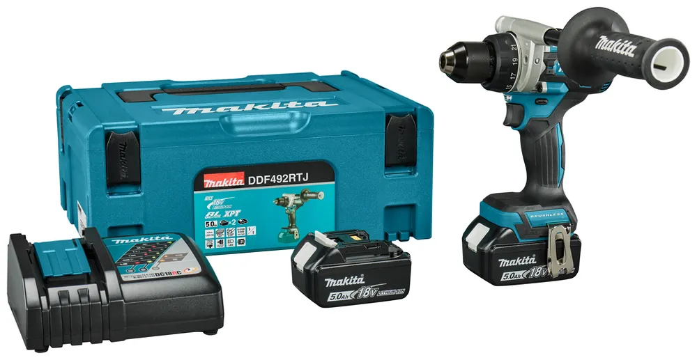 Makita DDF492RTN Perceuse/visseuse LXT 18V 2x 6.0 Ah et chargeur rapide en Mbox