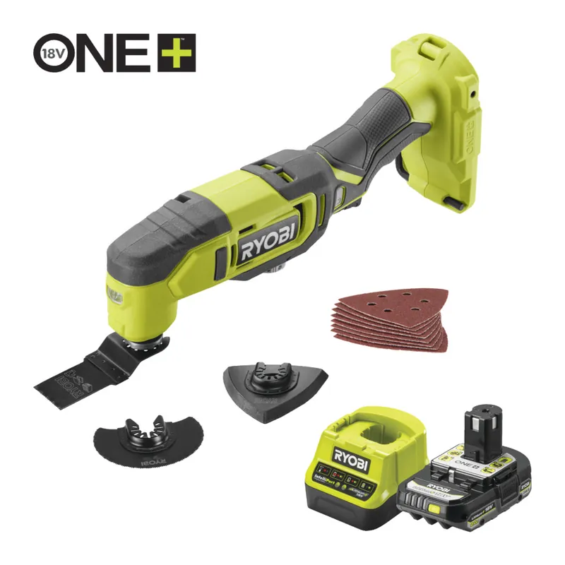 Ryobi 5133006866 Accu Multitool 18V ONE+ 2.0 Ah batterie et chargeur en boîte
