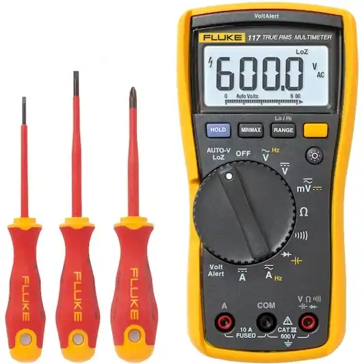 Fluke 5133953 IB117L Multimètre pour électriciens & 3 tournevis isolés