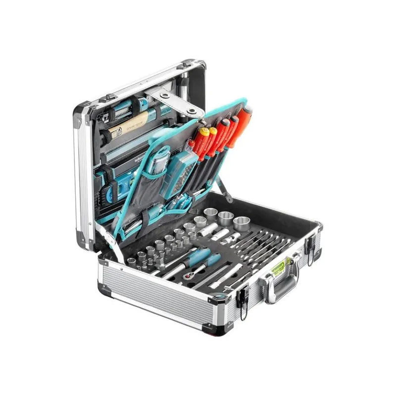 technocraft 663291 Mallette à outils en aluminium PRO CASE 5 PSG 140 pièces