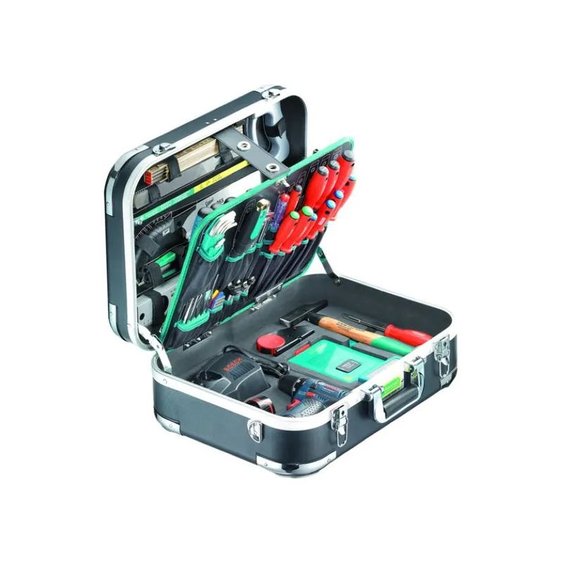 technocraft 663187 Mallette à outils en ABS PRO CHROME WOOD (BOSCH), 116 pièces