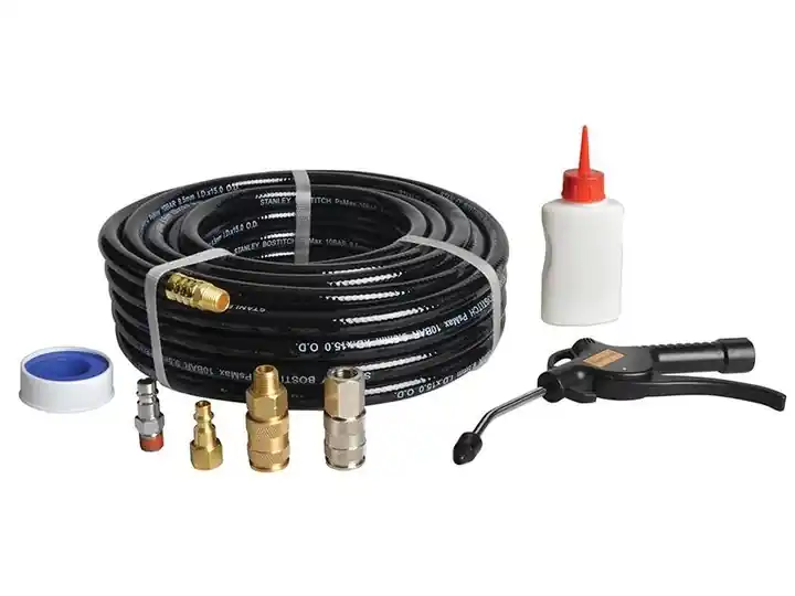 Stanley Bostitch CPACK15 Tuyau de compresseur 15 m avec raccords et kit d‘huile