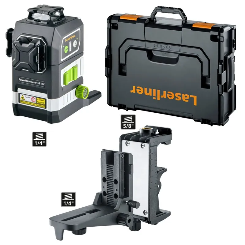 Laserliner 036.380L PowerPlane-Laser 3G Multi 18V SET en L-Boxx excl. adaptateurs de batterie, batterie et chargeur