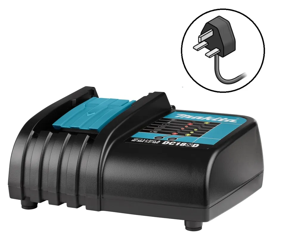 Makita Accessoires 194533-6-UK DC18SD Chargeur UK plug 9.6V Li-Ion/Ni-MH Slide