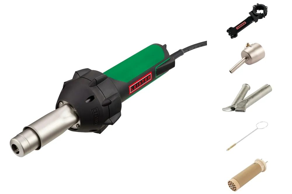 Leister 163.136 TRIAC ST Unité d‘air chaud 230V/1600W, EASYFLOOR Kit, EU plug