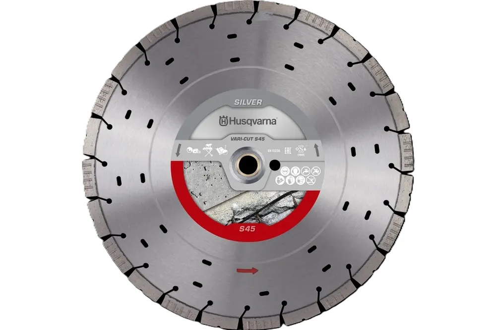 Husqvarna 534972120 Vari-Cut S45 Turbo Flat Diamond saw blade Wet/Dry Concrete 350x25.4/20.0 mm