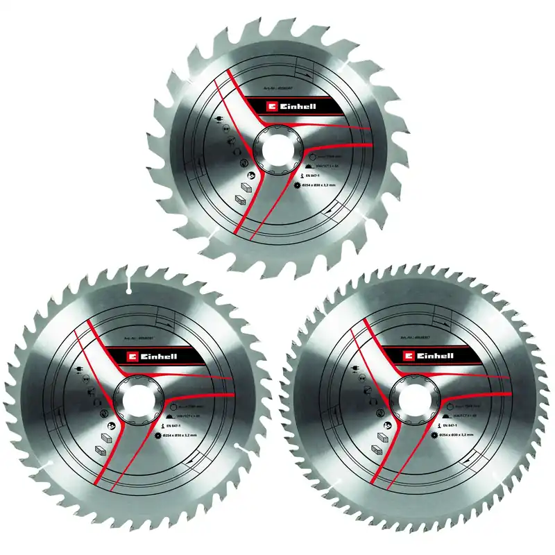Einhell 49589307 Jeu de lames de scie HM TCT 3 pièces Ø254x30x3,2 m