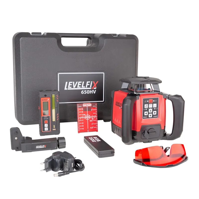 Levelfix 554621 LEVELFIX 650HV Laser de chantier horizontal/vertical rouge avec trépied 1.8m et faisceau laser