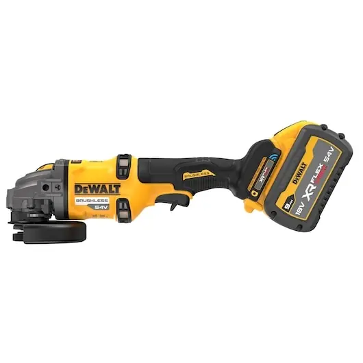 DeWalt DCG418SHDX2-QW 54V XR FLEXVOLT Meuleuse d‘angle 125mm interrupteur de sécurité 2x 9.0Ah et chargeur dans une valise TSTAK