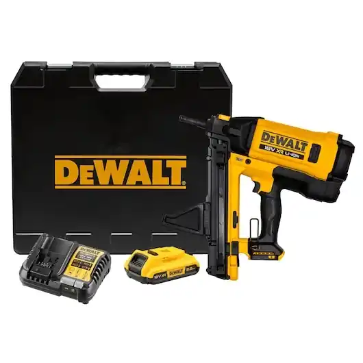 DeWalt DGN845D1-QW 18V XR C6 TRAK-IT Gas Concrete Tacker 1x 2.0Ah et chargeur dans la valise