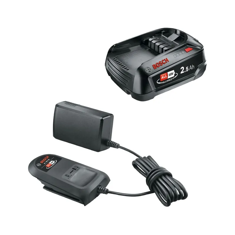 Bosch Vert Accessoires 1600A02625 Kit de démarrage 18V 1x 18V 2.5Ah et chargeur AL 18V-20 en boîte